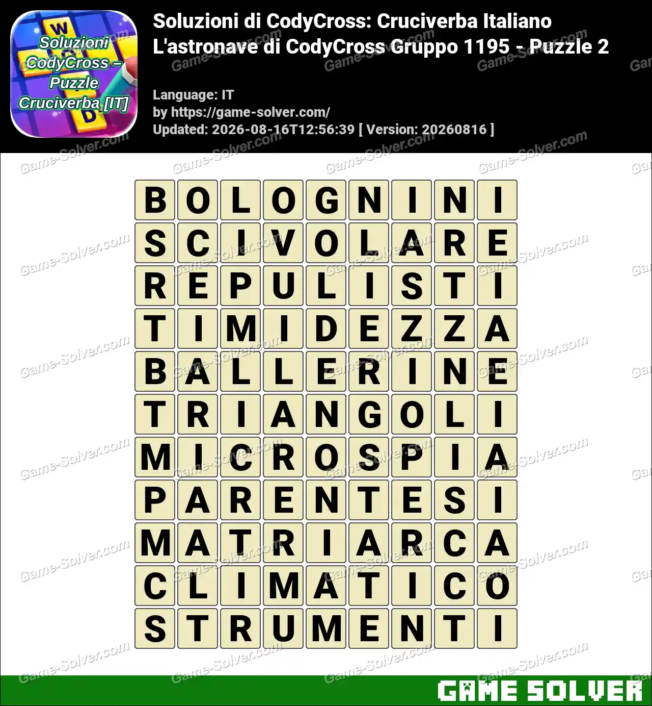 Soluzioni di CodyCross: Cruciverba Italiano L’astronave di CodyCross Gruppo 1195 – Puzzle 2
